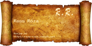 Ress Róza névjegykártya